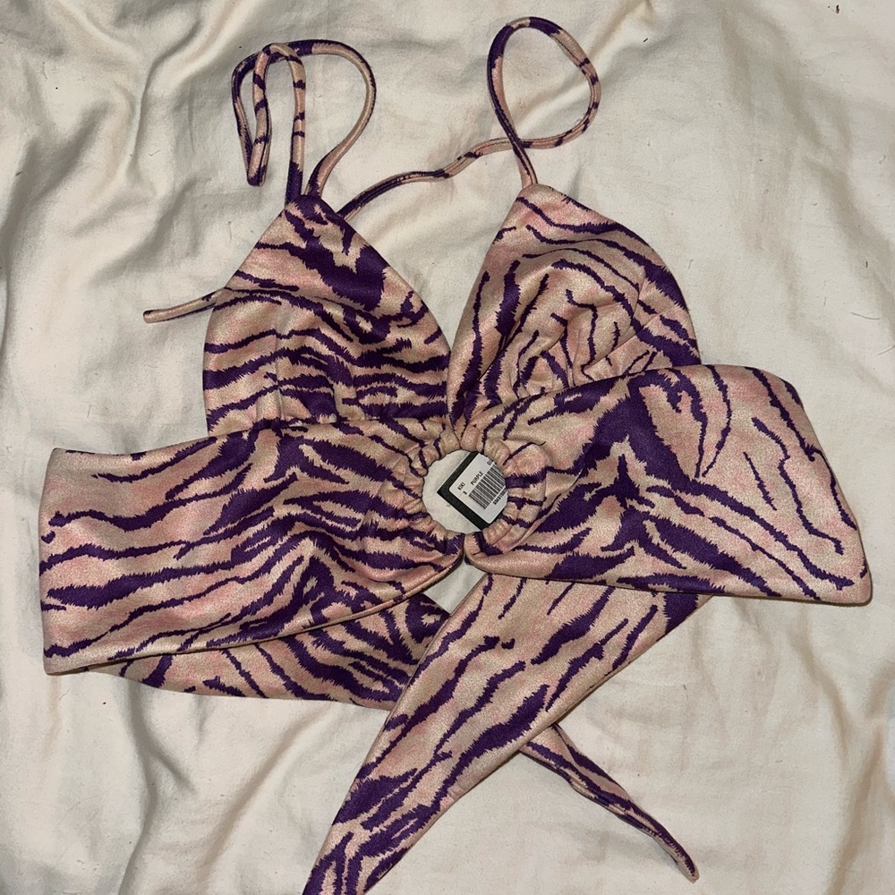 I AM GIA purple zebra top (part of set!)